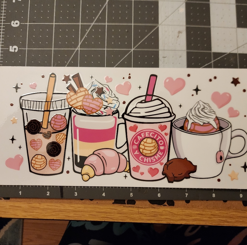 Cute Coffee and Pastry Sticker UV DTF Transfer